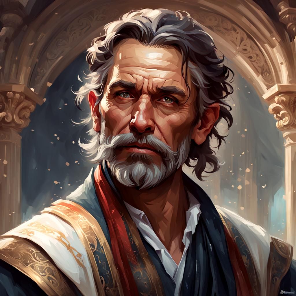 Detailed Portrait of Goats and Rams in Art Nouveau Style