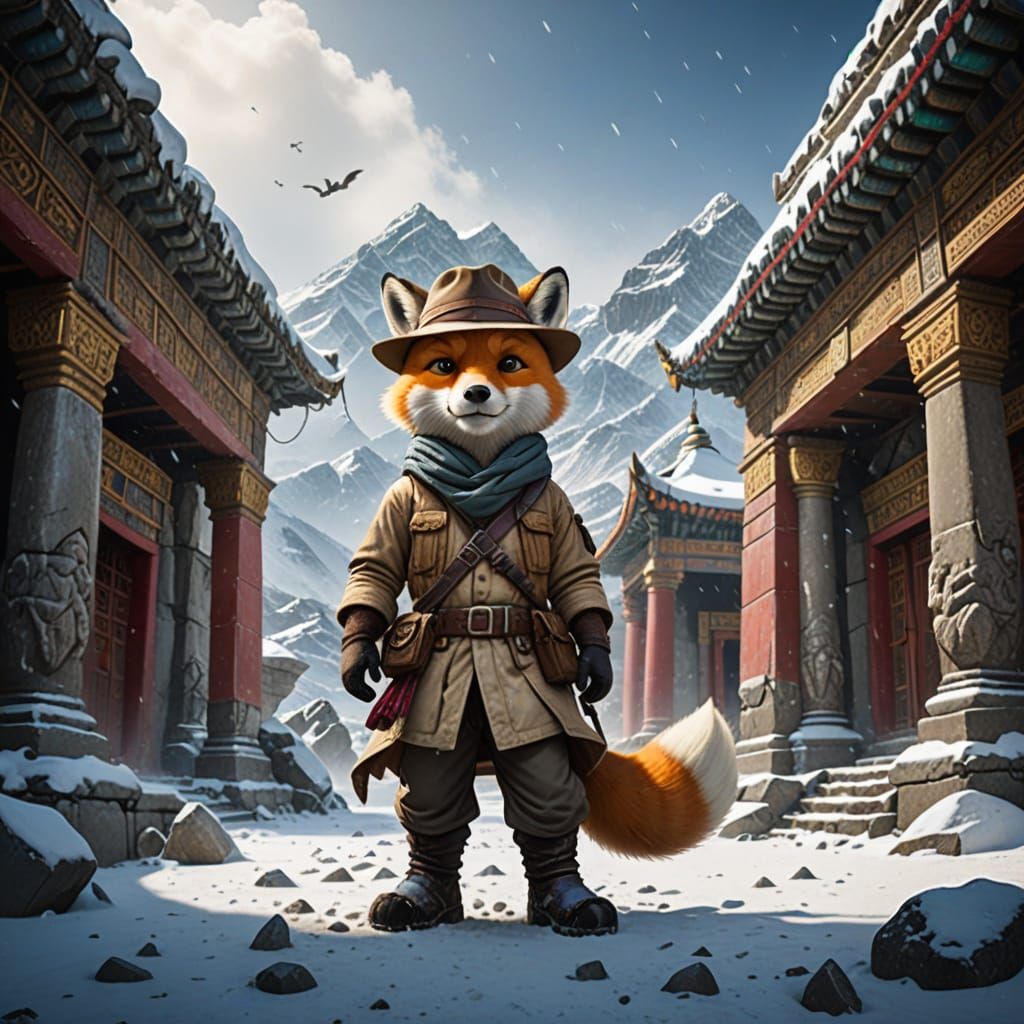 Foxy Jones, exploring Tibet  by @moowokuorn