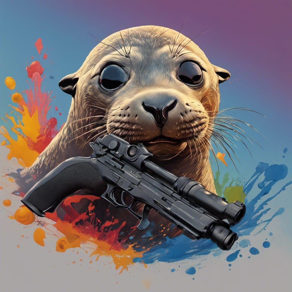 Seal with gun