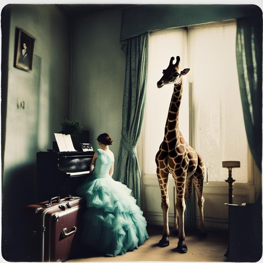 The giraffe was ready to go away, but she was about to play