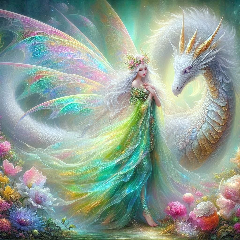 ✨ Sylvaine Fée de la Forêt et son Dragon Séraph ✨