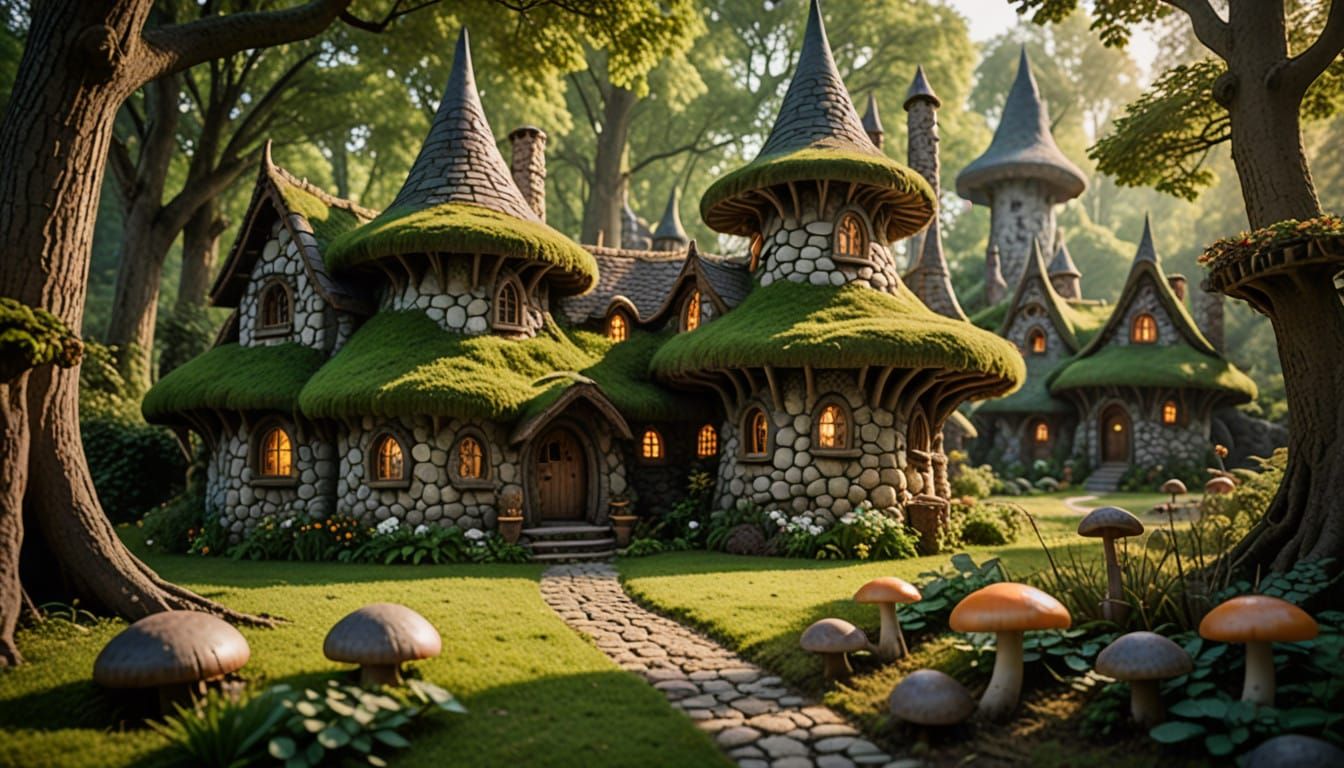 a fancy stone and wood cottage