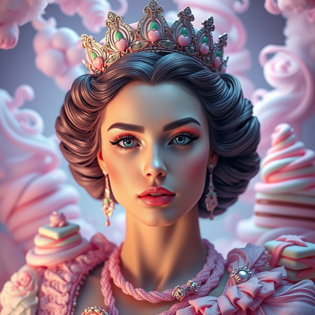 Candy Queen Portrait in Pastel Colors