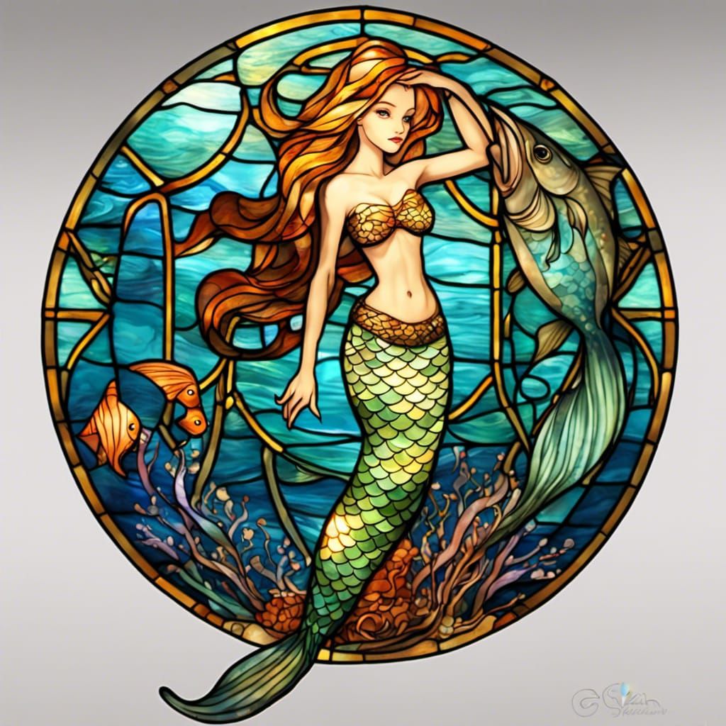 Stained Glass Mermaid