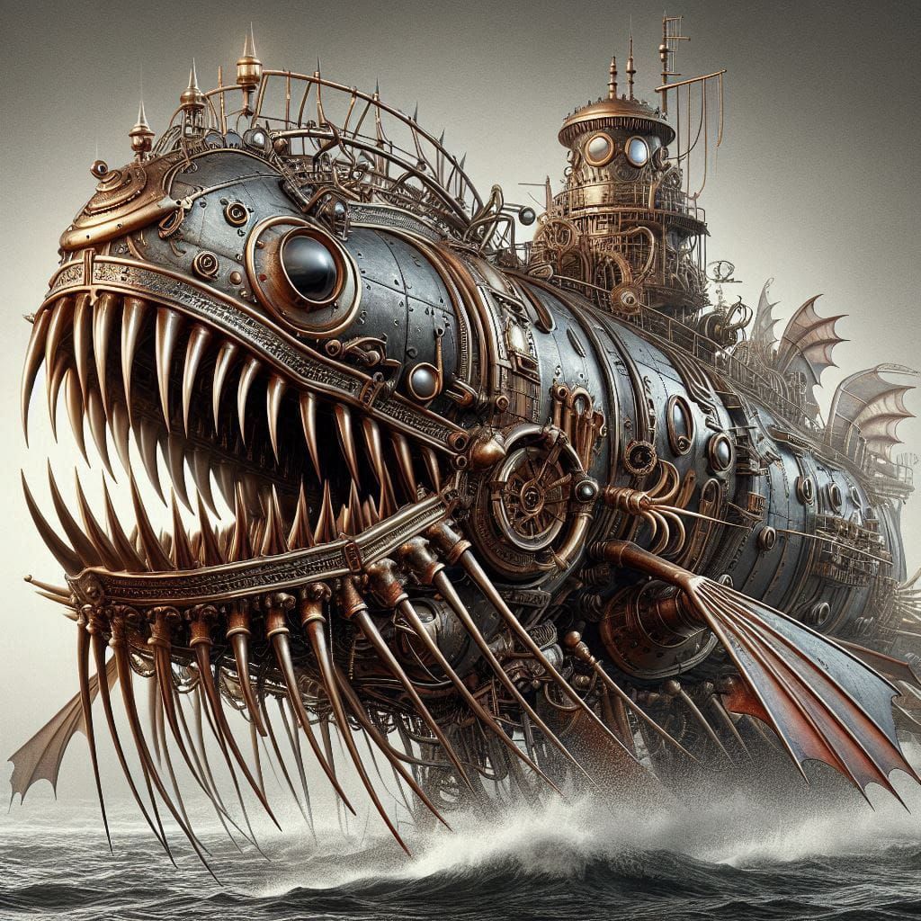 Whale monster submarine