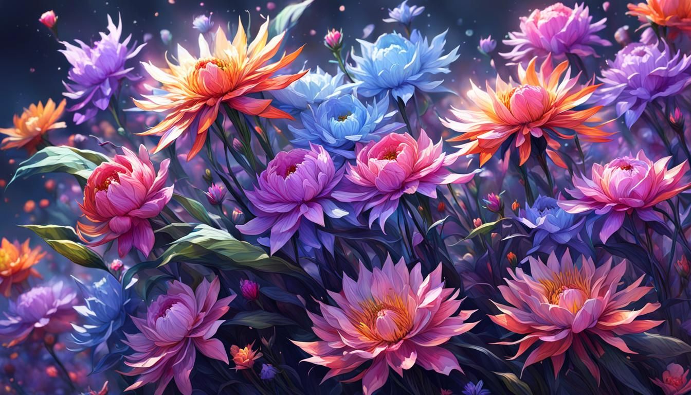 Razor sharp flowers as they bloom, delicate are the colors p...