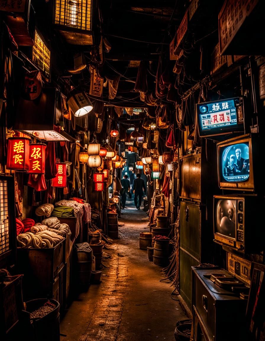 Inside Kowloon Walled City (6). - AI Generated Artwork - NightCafe Creator