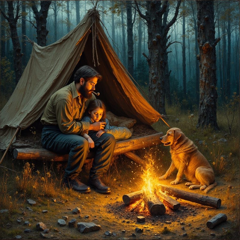 Family Camping Trip  by @Booth31AIart