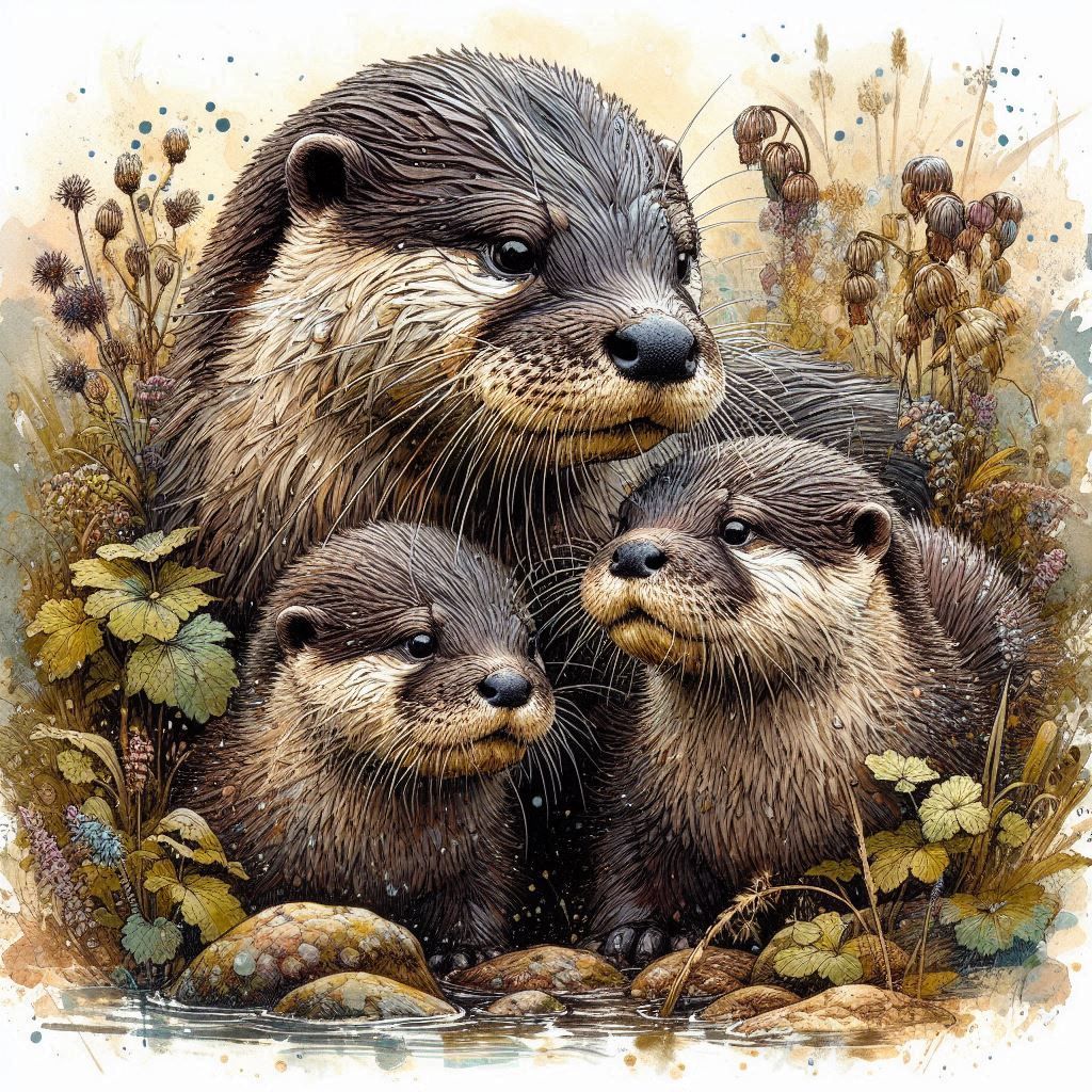 Eurasian Otters (Lutra Lutra)
