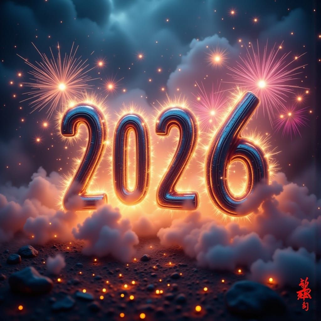 Mystical Mist Reveals 2026 Amidst Exploding Fireworks