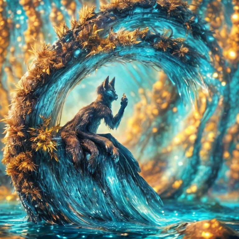 Gentle Giant: Dog's Paw Spring in Digital Oil Painting