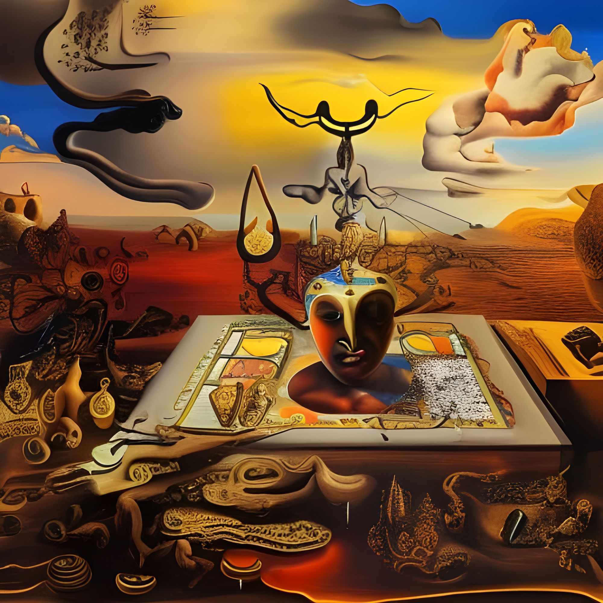 A Salvador Dali style painting about the month April AI