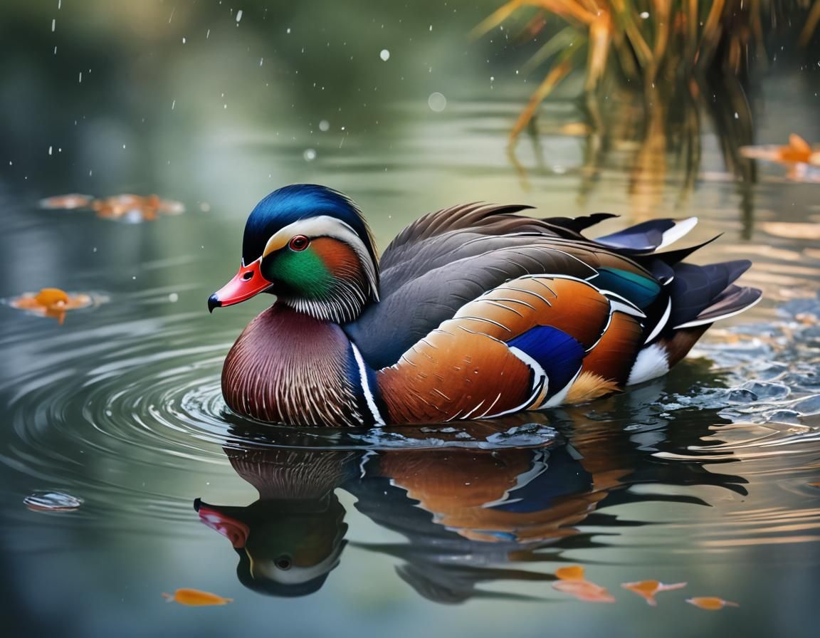 Mandarin duck - AI Generated Artwork - NightCafe Creator