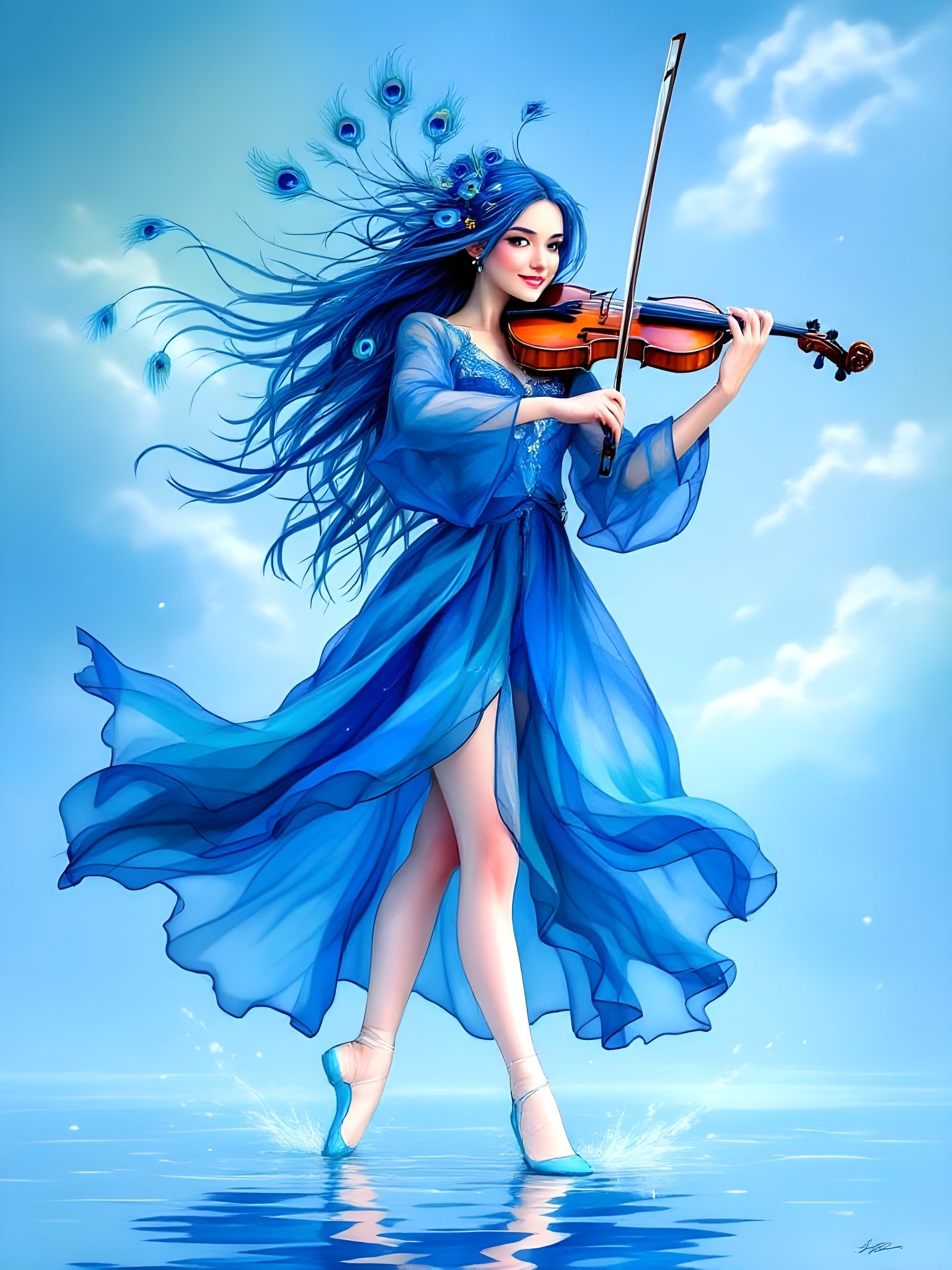 Blue Violinist (2 likes in 4 months)  by @Gary Murakami