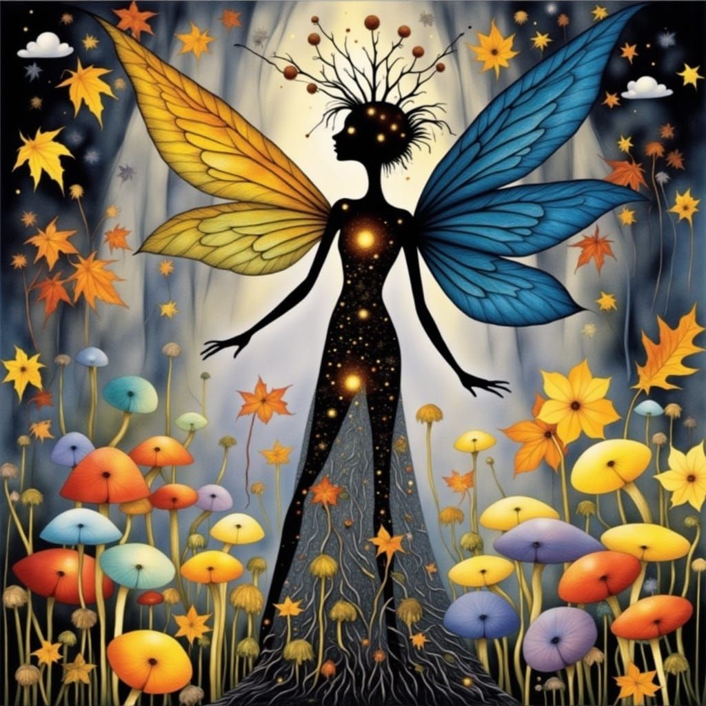 <lora:Fall Fairies 2:1.0>  fall fairy gathering