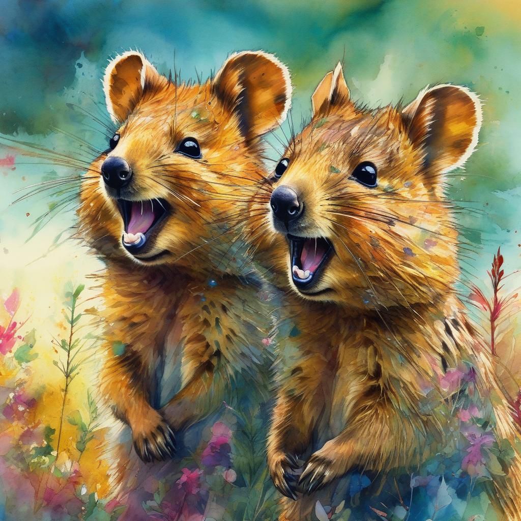 2 Laughing Quokkas 01  by @jimdittmer