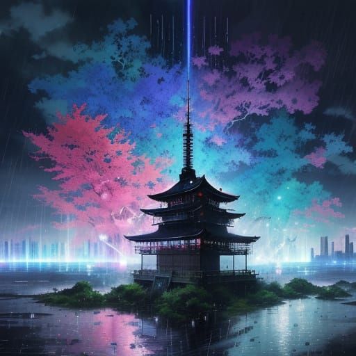 Anime Key Visual of Colorful Rain