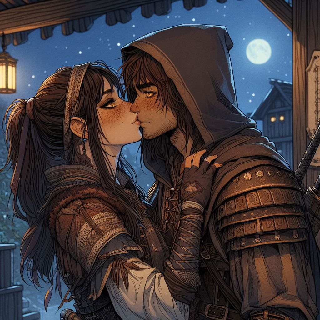 A Kiss Behind the Tavern At Night