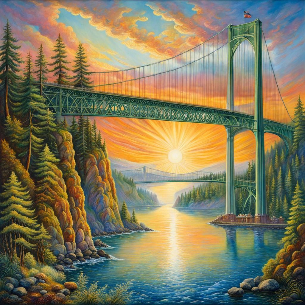 Narrows Bridge AI Generated Artwork NightCafe Creator