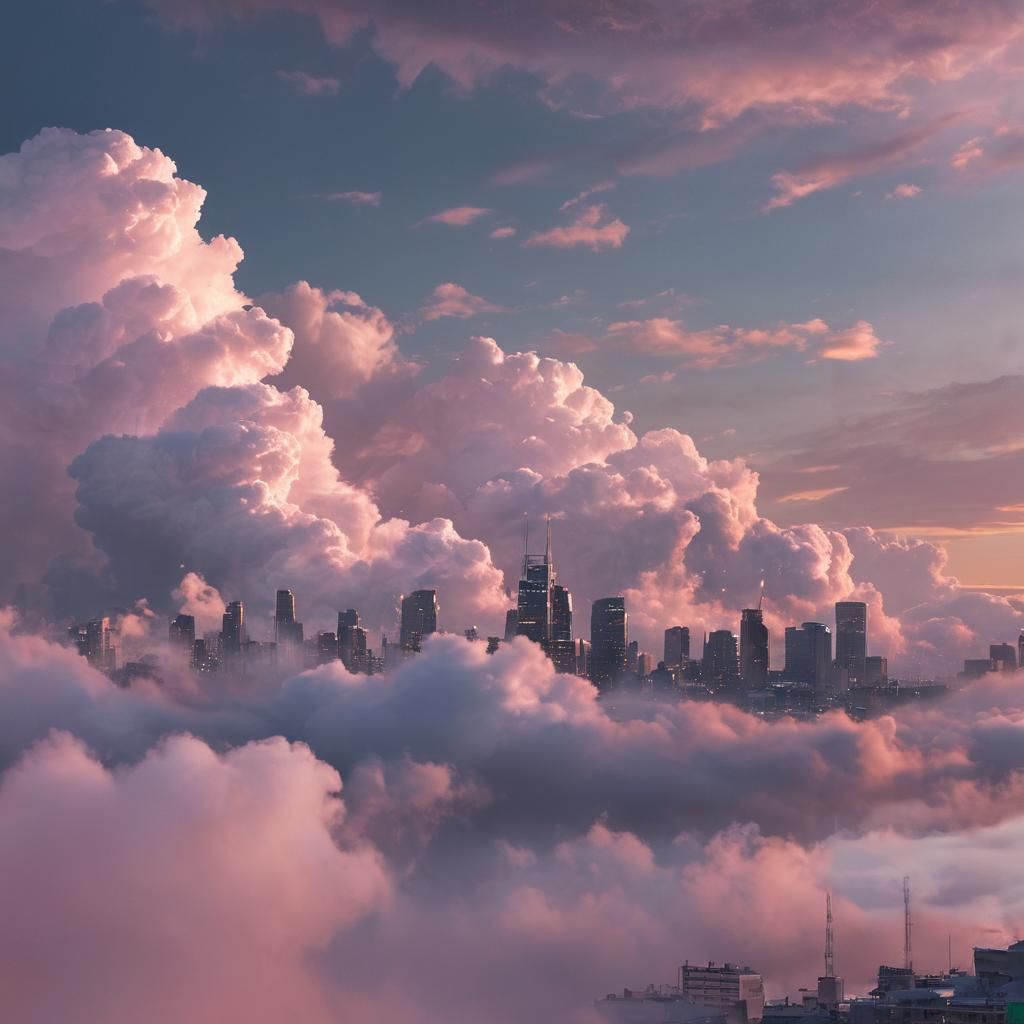 City's Ecological Signature: Atmospheric Cloudscape at Dusk