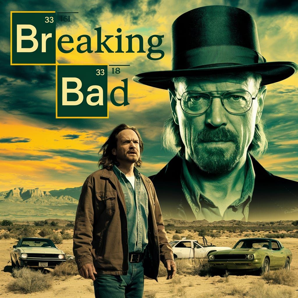 A movie poster for a film about a man named Walter white who sells Girl Scout cookies and crystal meth and strawberry milk with his friend J...