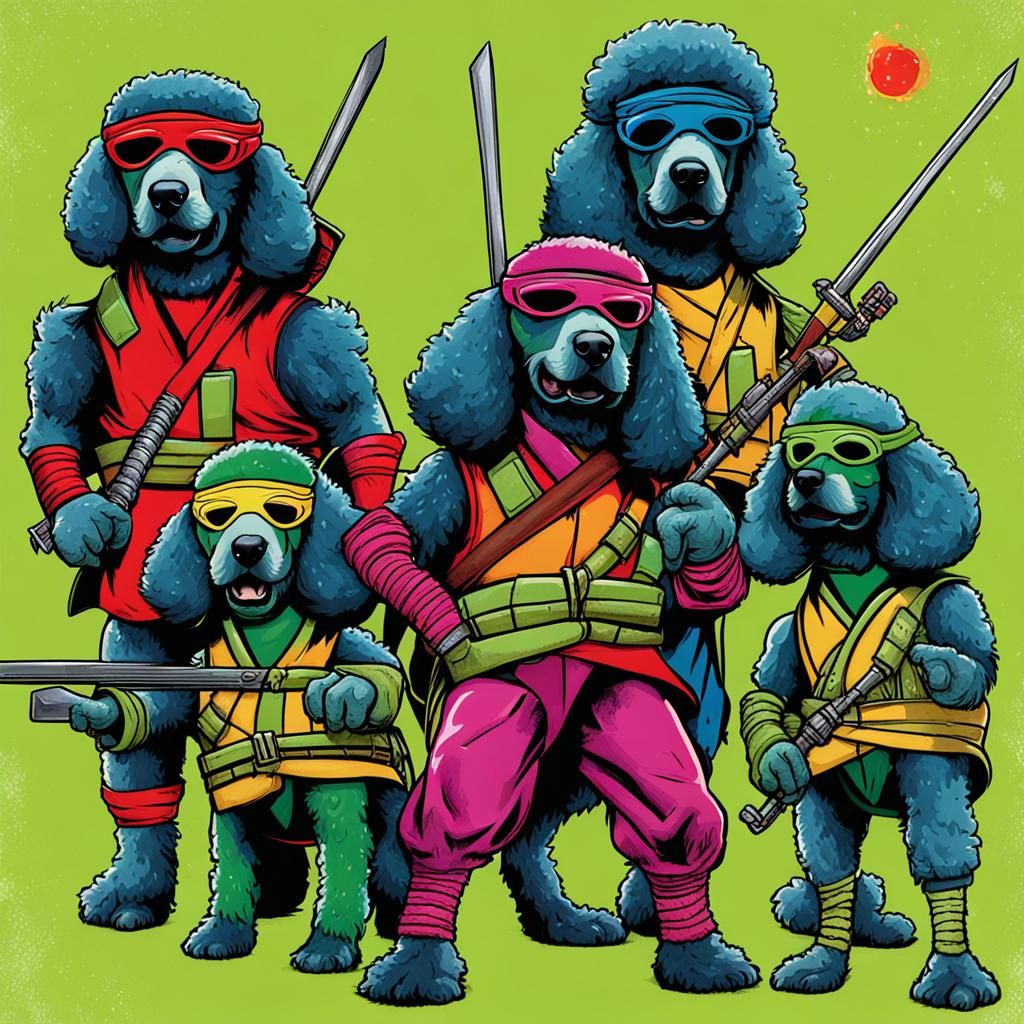 Teenage mutant ninja poodles