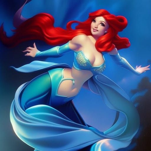 Ariel Swimming - AI Generated Artwork - NightCafe Creator