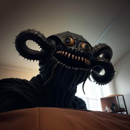 Extremely mean pure evil vicious violent mindless gigantic sleep paralysis monstrosity mythos personified humanoid extremely  tall eight l...