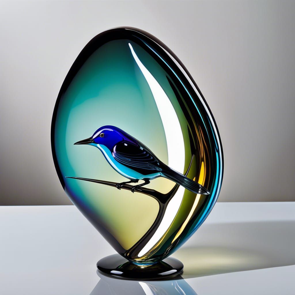 blown glass bird