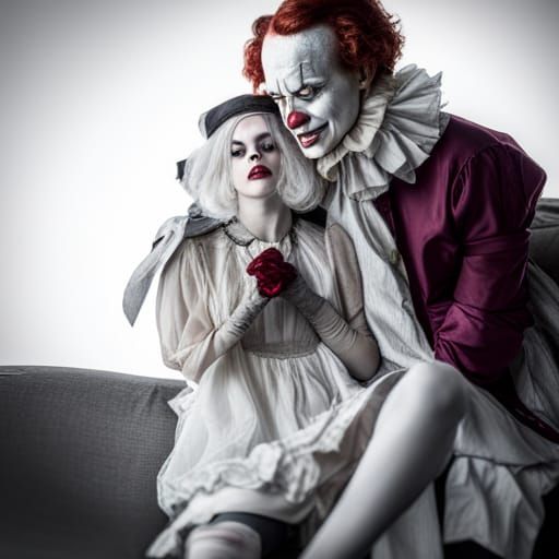 Eerie Clown couple - AI Generated Artwork - NightCafe Creator