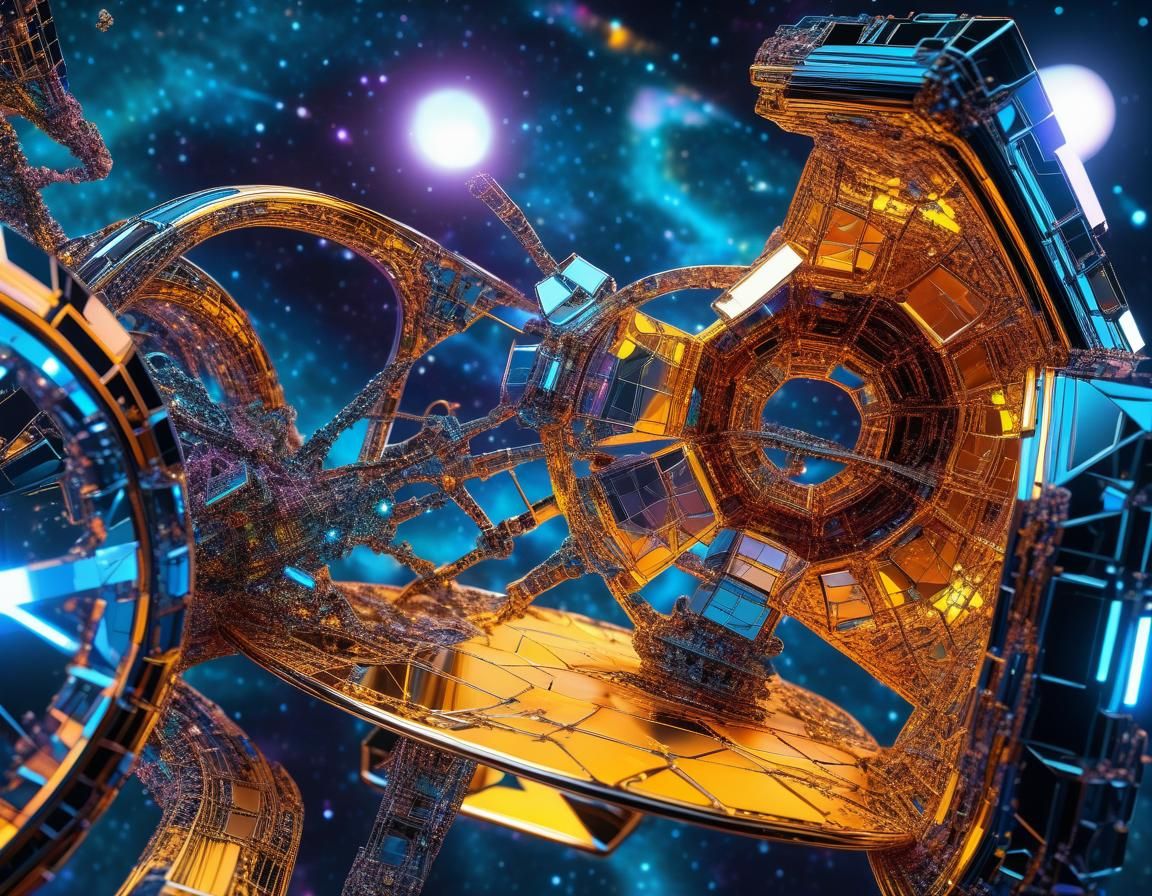 parametric alien spacecraft in space modeled as 3D Maximalis...