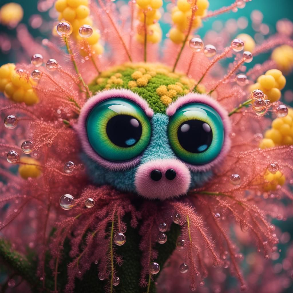 A rare Mimosa silk tree creature  by @Tiny Pearl Cat