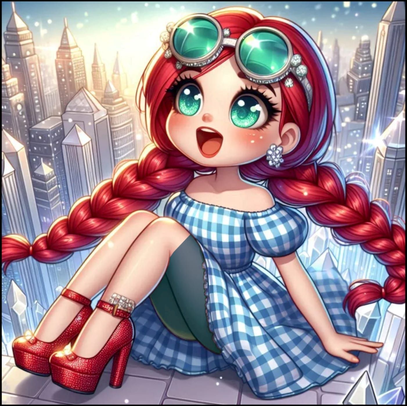 OZ lookin through Emerald glasses