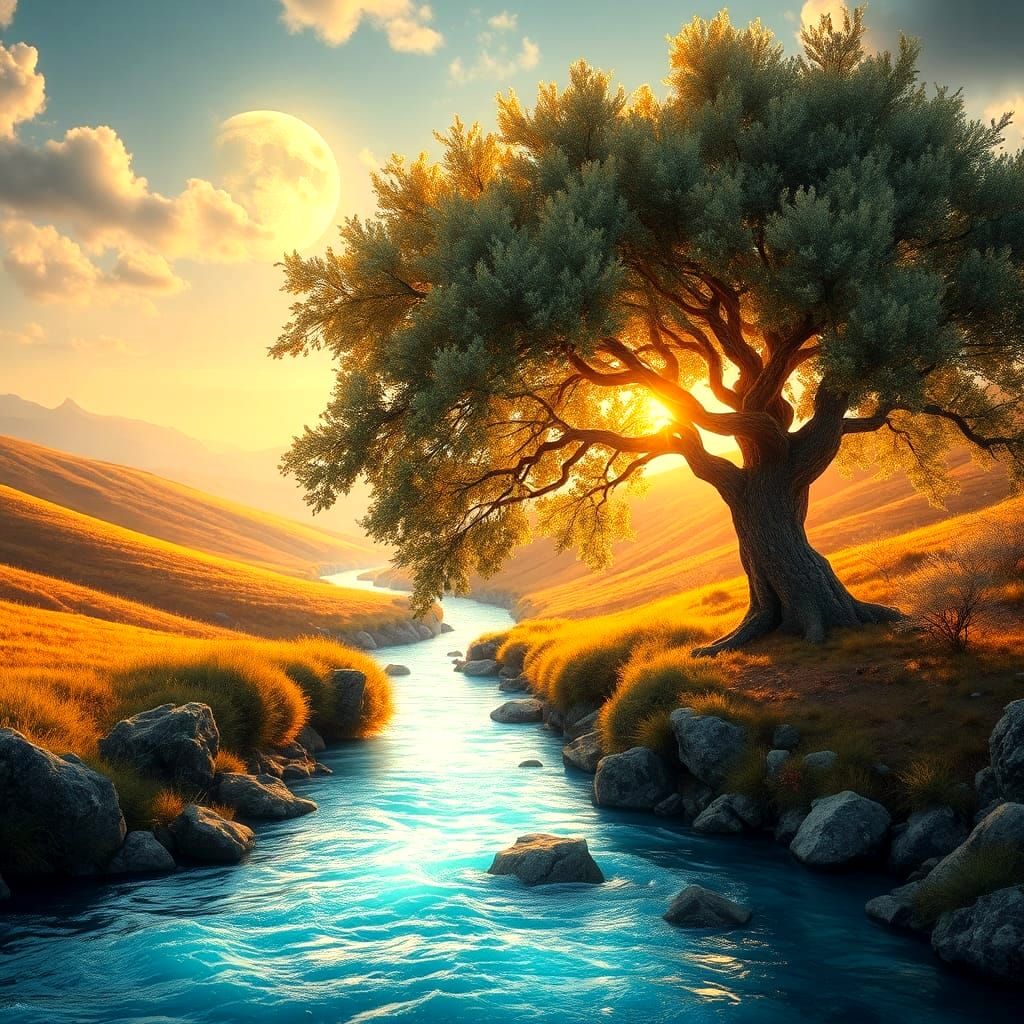 Watercolor landscape,