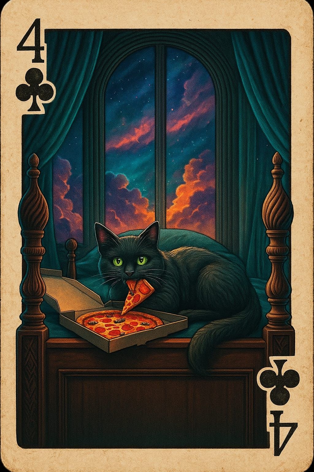 4 of clubs ALBUS!!! Share the pizza