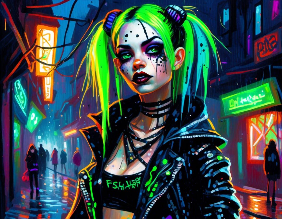 cute comic book cyber goth