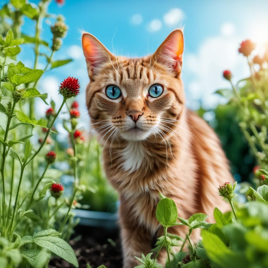 A cat in the garden