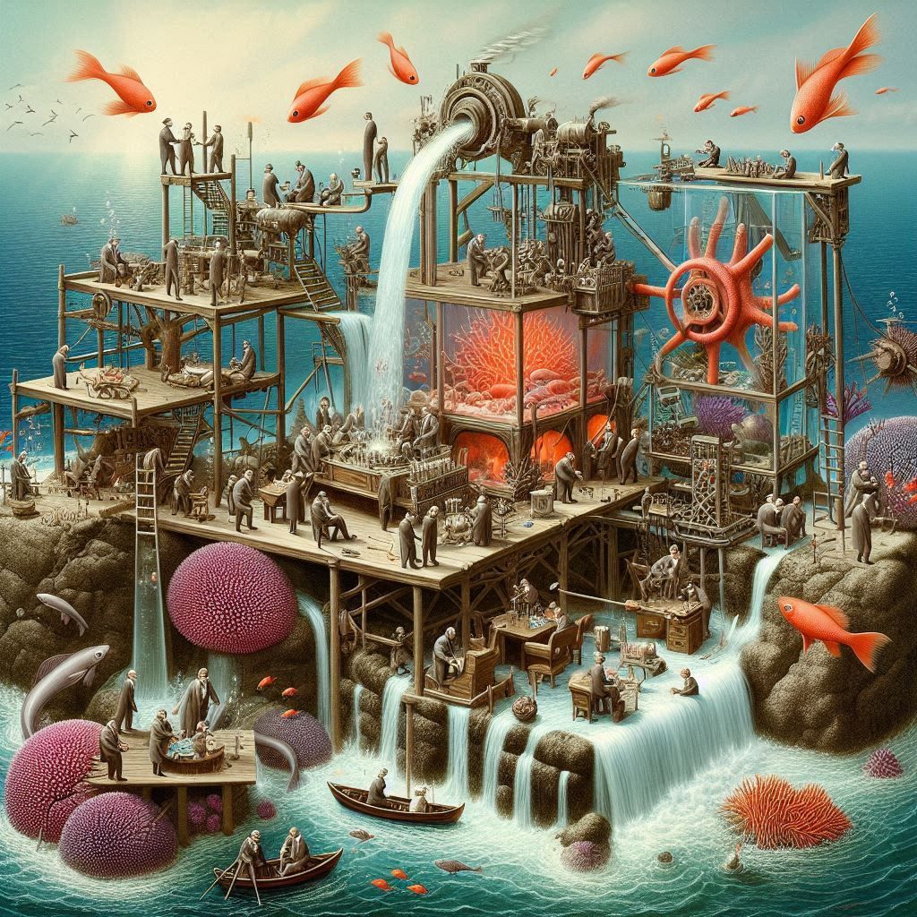 "How Coral Works" by Rube Goldberg 2