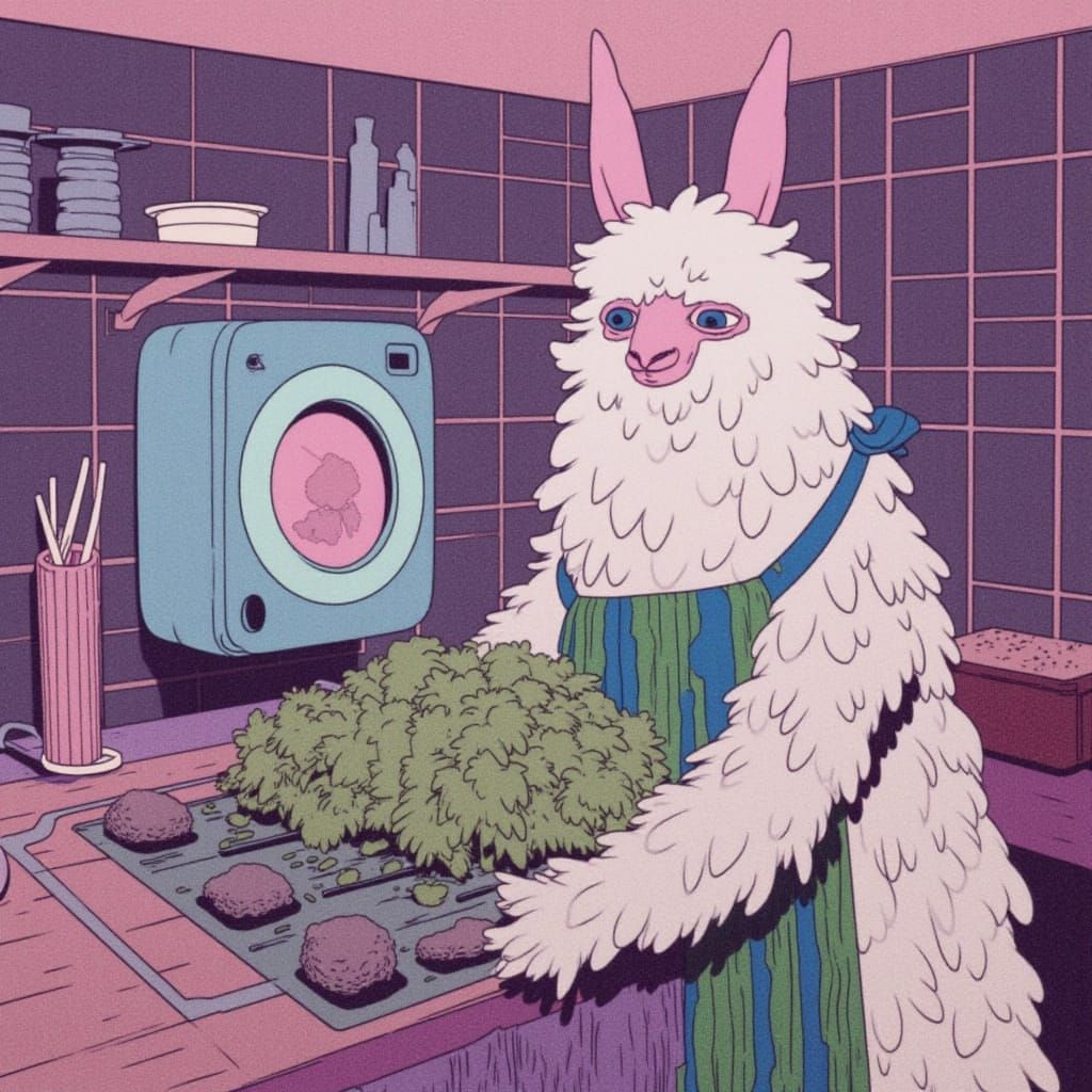 <lora:Pasta Chef Llama:1.0>
Psychedelic hypnagogia adventure of the pasta chef llama