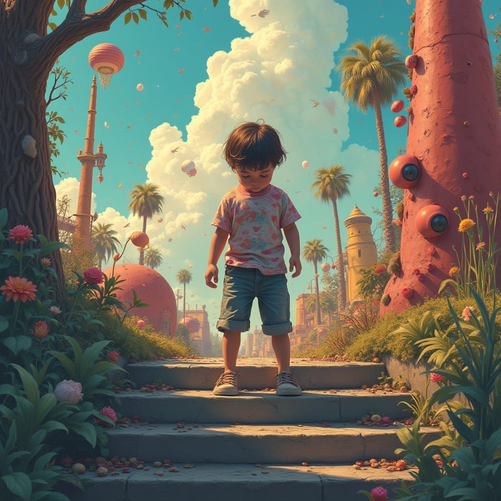 Surreal Boy Rebels Against the World in a Dreamlike, Vibrant...