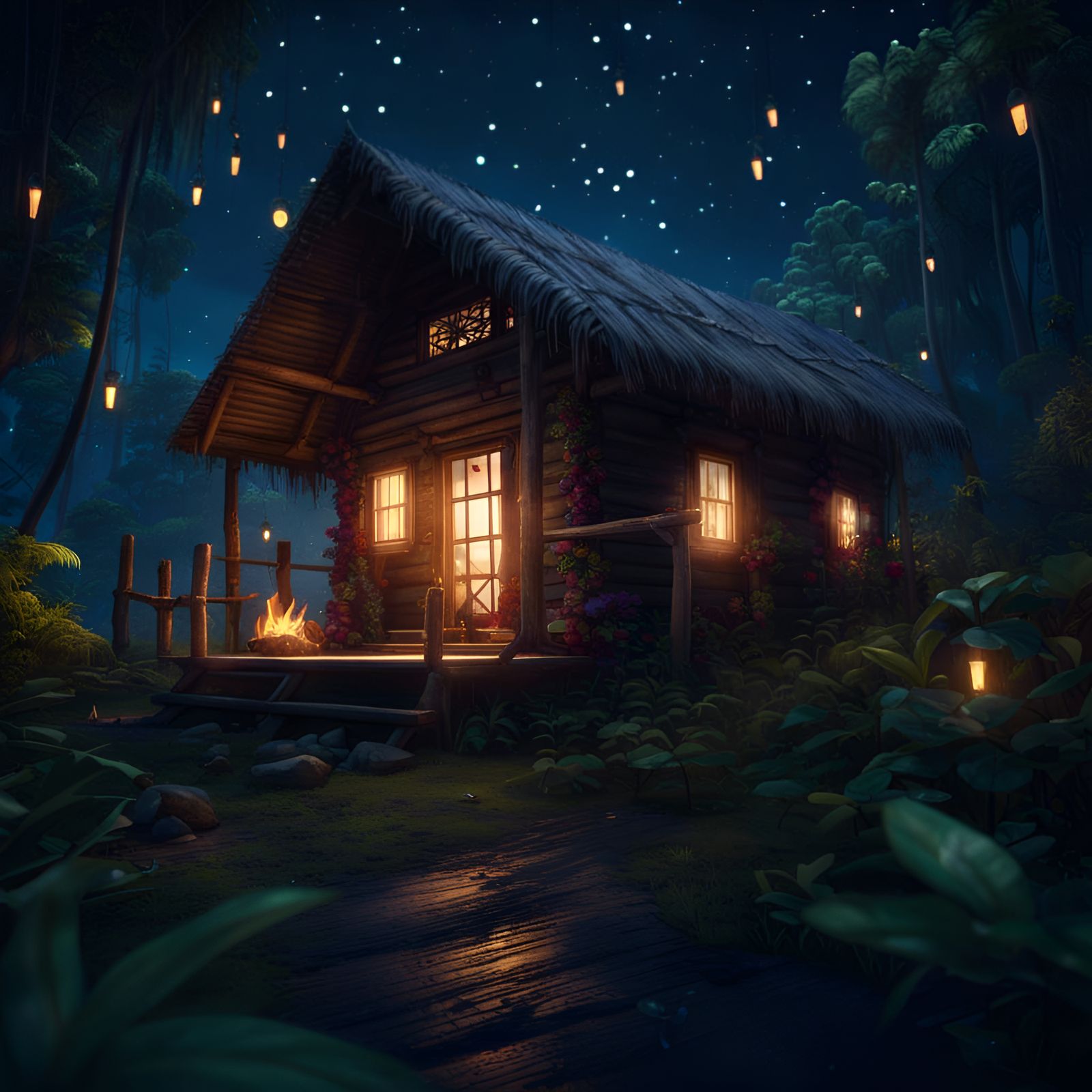 Qui-gon Jinn log cabin - AI Generated Artwork - NightCafe Creator