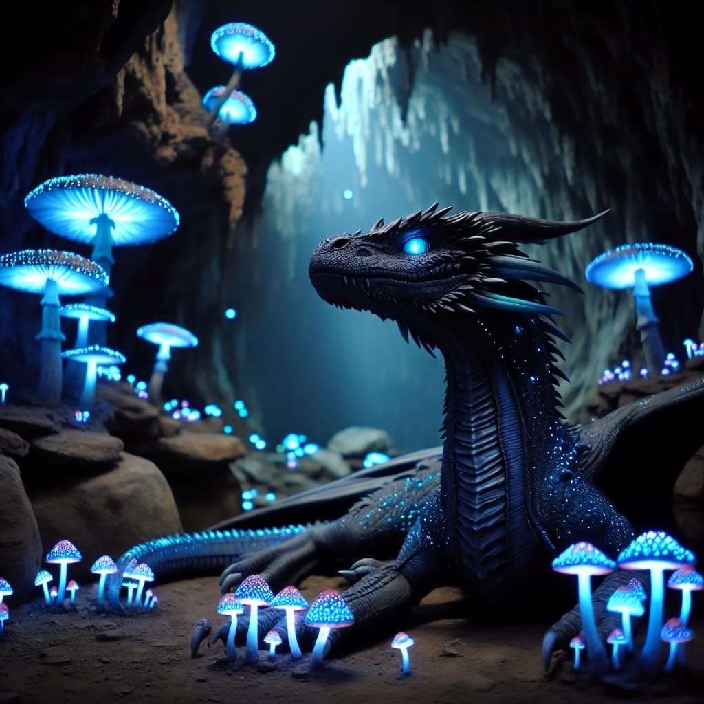 The Indigo Dragon Wormed His Way Into The Deepest Caves Below Mountains ...