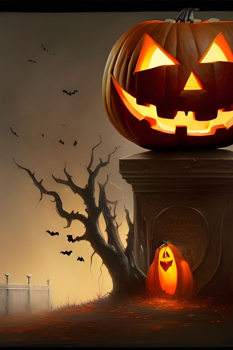 The Giant Jack-o-Lantern that Guards Halloween Town, a masterpiece, 8k ...