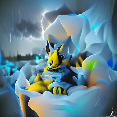 Zeraora sitting in a storm - AI Generated Artwork - NightCafe Creator