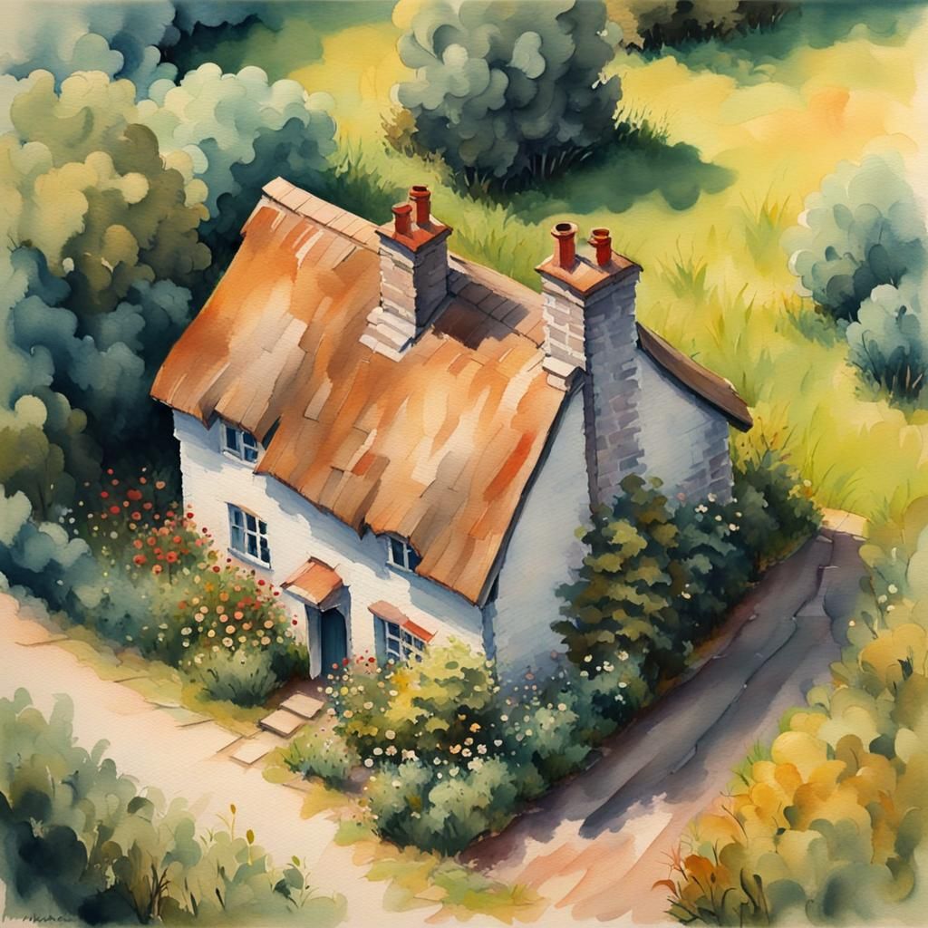 Cute thatched cottage.