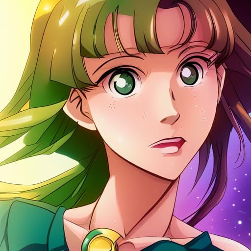 sailor moon character earth sailor scout green theme