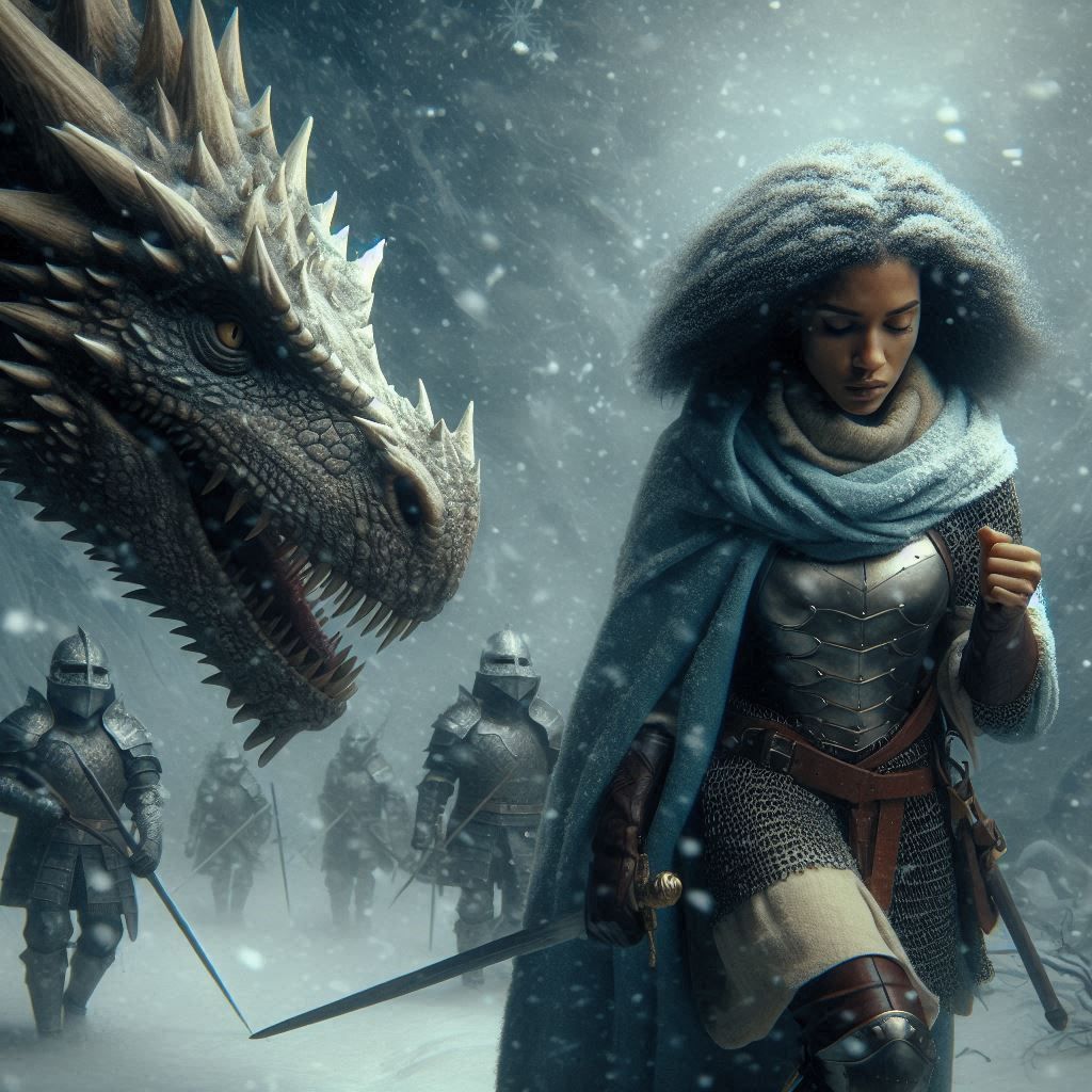 Woman with dragon