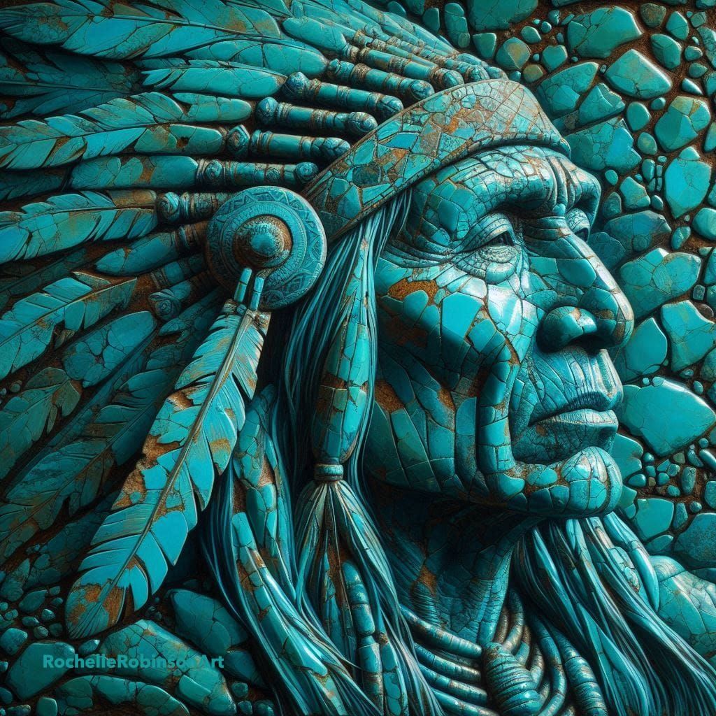Chief Joseph - Turquoise Stone Art
