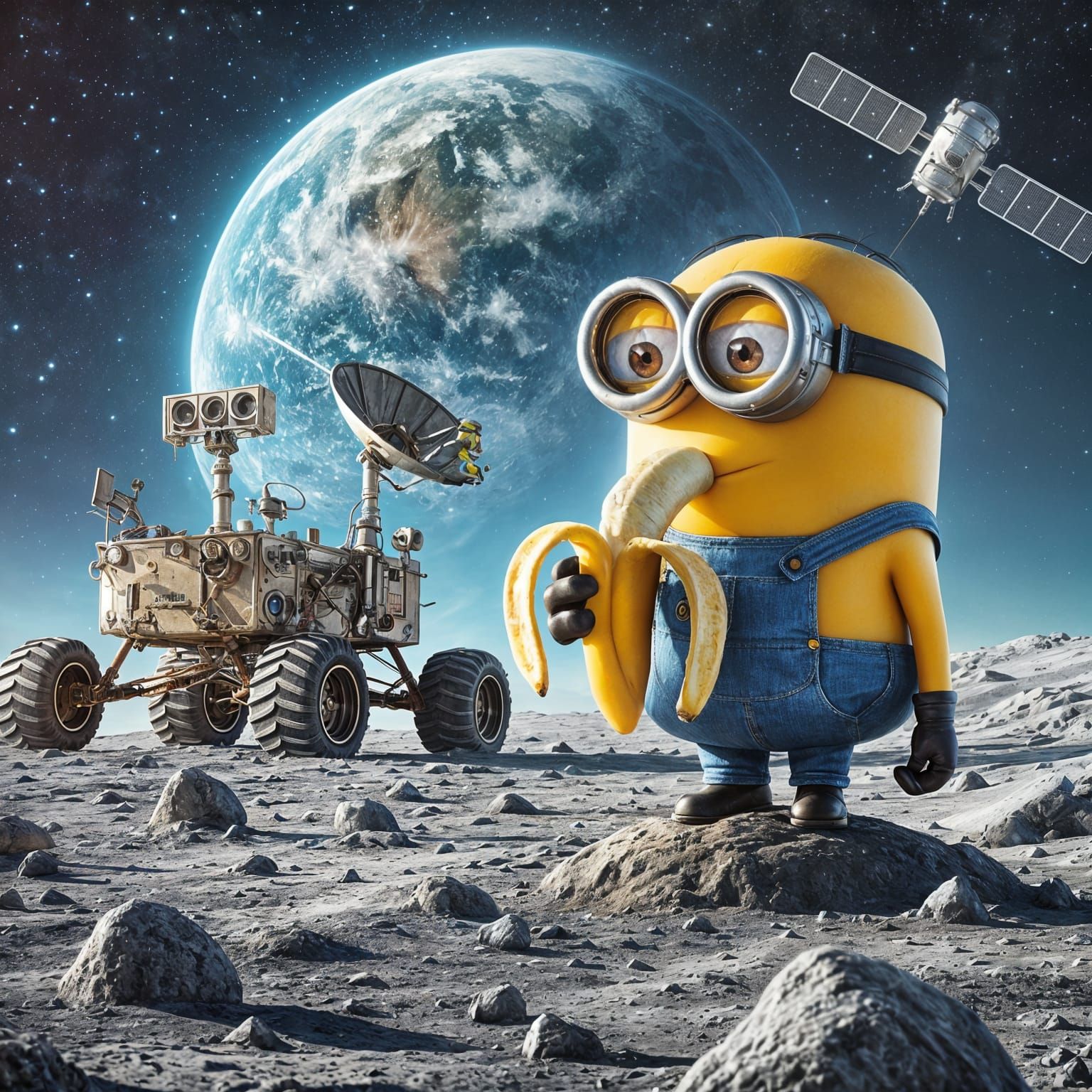 Minion on the moon