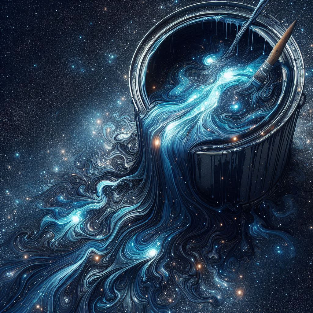 Starry galaxy paint in pouring out